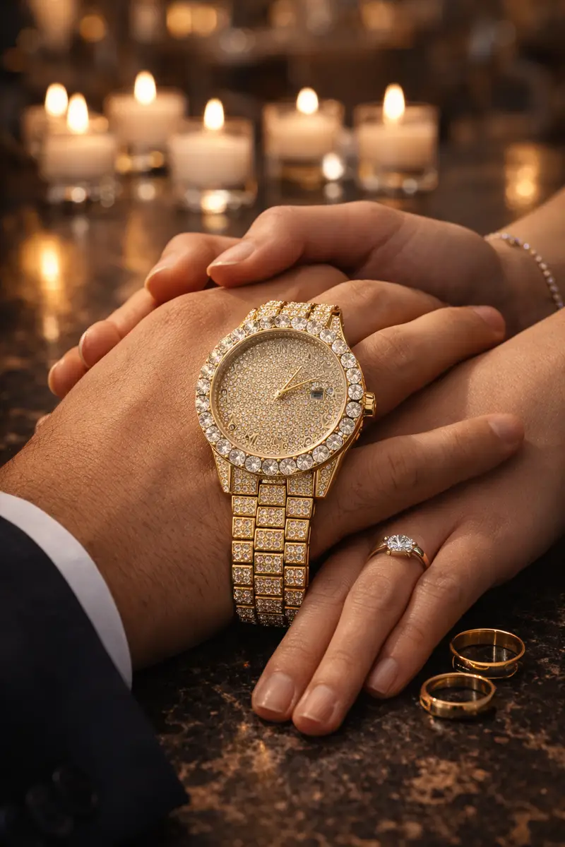 Khrist Golden Analog Stone Studded Watches for Women - Image 20 in Pune